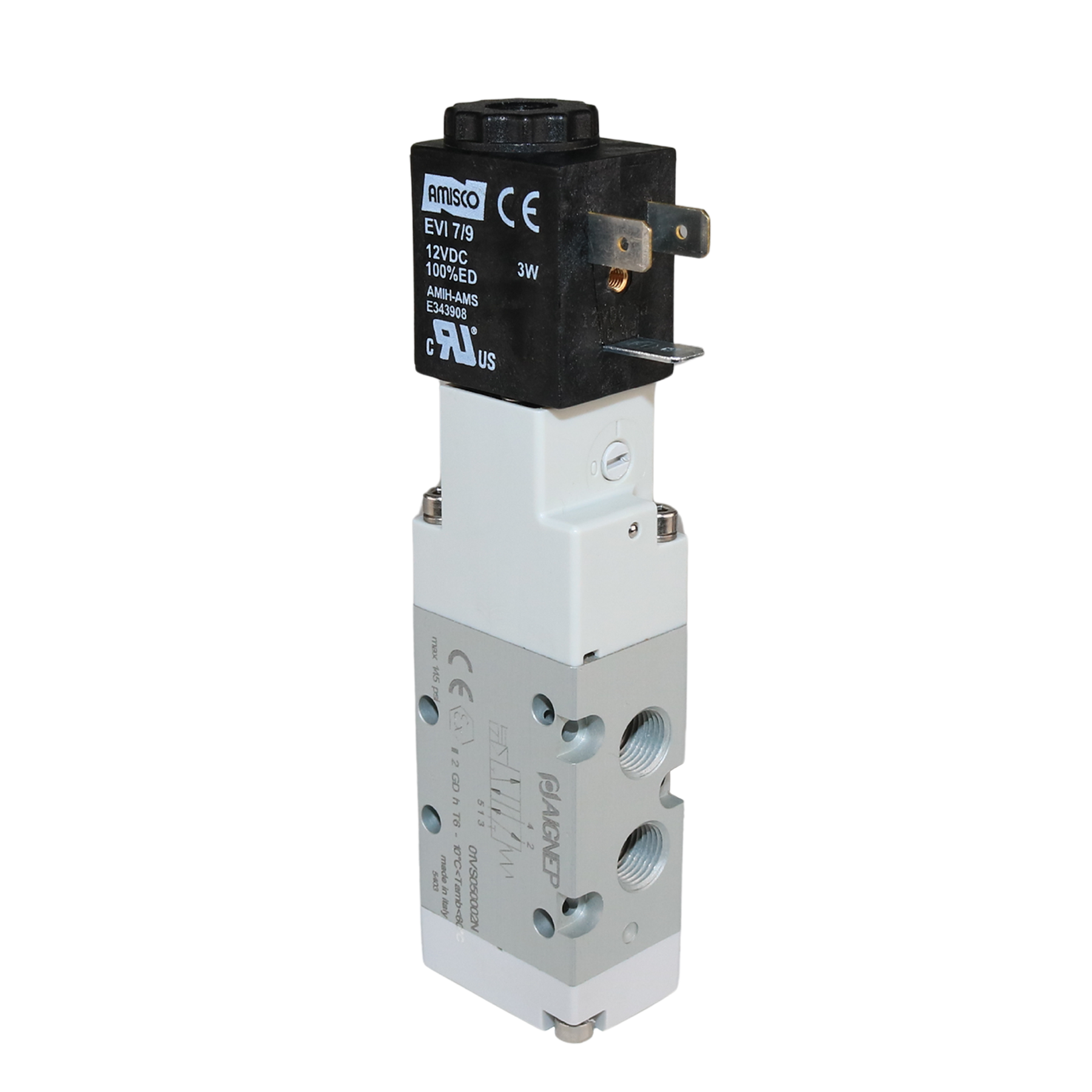 AIGNEP 01VS050002N Monostable Solenoid Valve â€“ ATEX 1/8" NPTF 5/2 WAY Normally Closed (N.C) HAZLOC Class 1 - Division 1