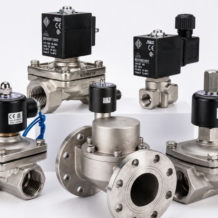 Stainless Steel Solenoid Valves for Corrosive, Sanitary & Industrial Applications
