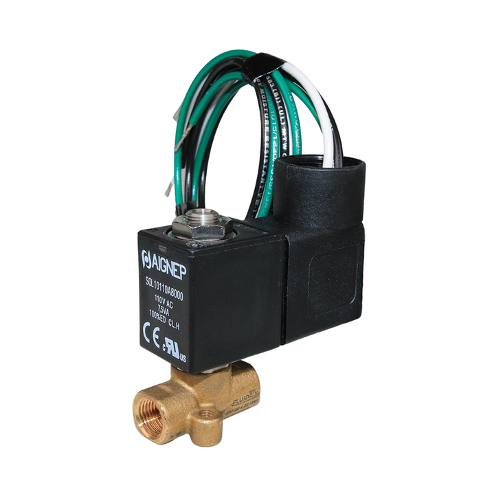 AIGNEP 01F02425V0N Solenoid Valve 1/8" NPTF 3/2 WAY Normally Open (N.O)