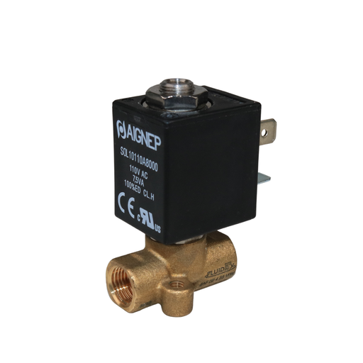 AIGNEP 01F02425V0N Solenoid Valve 1/8" NPTF 3/2 WAY Normally Open (N.O)