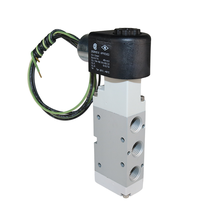 AIGNEP 01VS050003N Monostable Explosion-Proof Solenoid Valve – ATEX 1/4" NPTF 5/2 WAY Normally Closed (N.C) HAZLOC Class 1 - Division 1