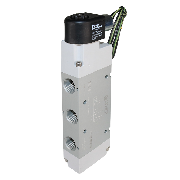 AIGNEP 01VS050005N Monostable Explosion-Proof Solenoid Valve – ATEX 1/2" NPTF 5/2 WAY Normally Closed (N.C) HAZLOC Class 1 - Division 1