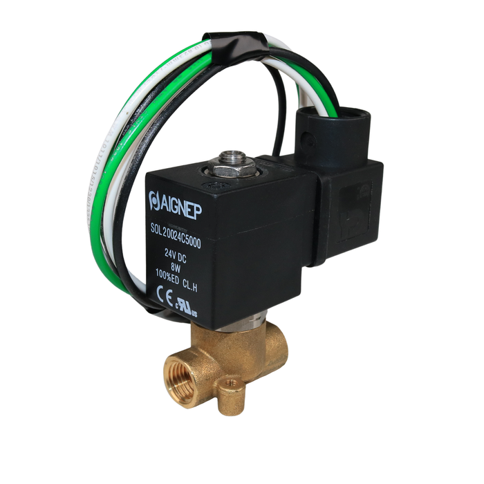 AIGNEP 02F03425V0N Solenoid Valve 1/4" NPTF 3/2 WAY Normally Open (N.O)