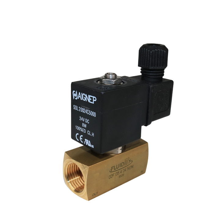 AIGNEP 02F05404N0N Solenoid Valve 1/2" NPTF 3/2 WAY Normally Open (N.O)