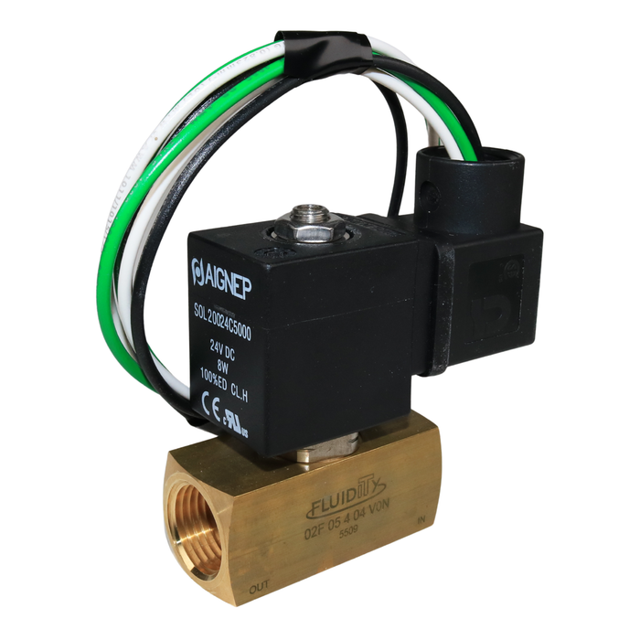 AIGNEP 02F05404V0N Solenoid Valve 1/2" NPTF 3/2 WAY Normally Open (N.O)