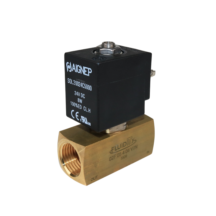 AIGNEP 02F05404V0N Solenoid Valve 1/2" NPTF 3/2 WAY Normally Open (N.O)