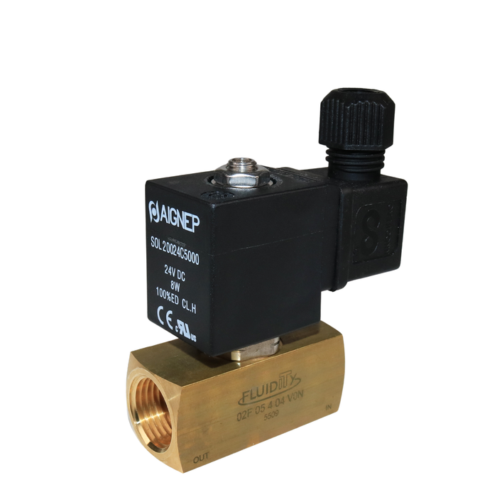 AIGNEP 02F05404V0N Solenoid Valve 1/2" NPTF 3/2 WAY Normally Open (N.O)