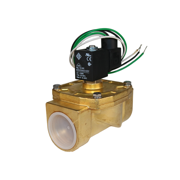 Válvula Solenoide De Latón 2W-400-40 - PT 1-1/2", AC220V, Normalmente Cerrada, Para Agua O Aire, Acción Directa
