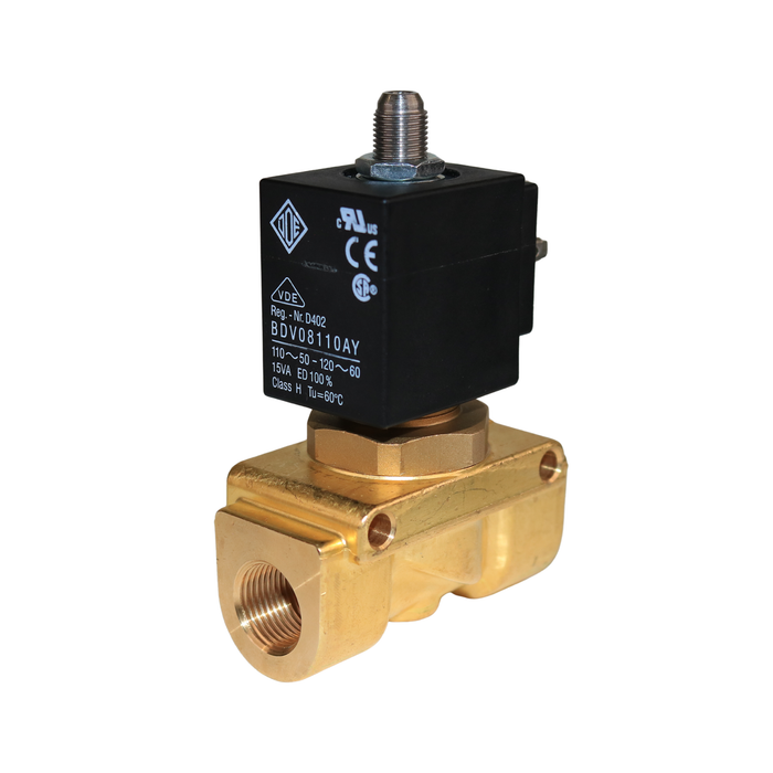 Válvula solenoide ODE 21PW3F0T120 de 3/8" G, 2/2 vías, normalmente abierta (NO) 