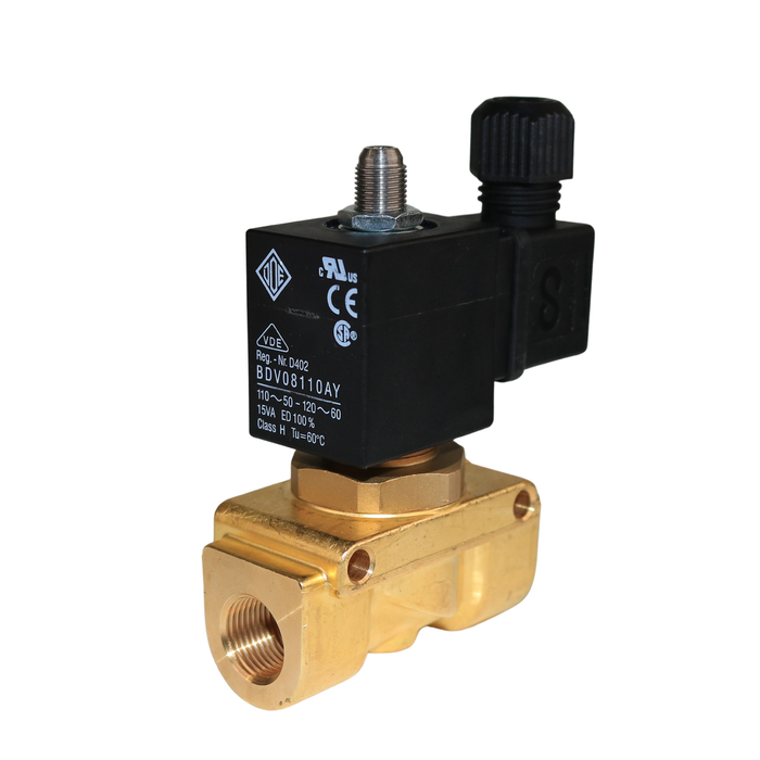 Válvula solenoide ODE 21PW3F0T120 de 3/8" G, 2/2 vías, normalmente abierta (NO) 