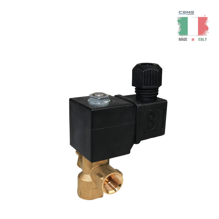 CEME 6660EN30S30R08 Solenoid Valve 1/4" G 2/2 WAY Normally Closed (N.C) (100-120VAC 60Hz)