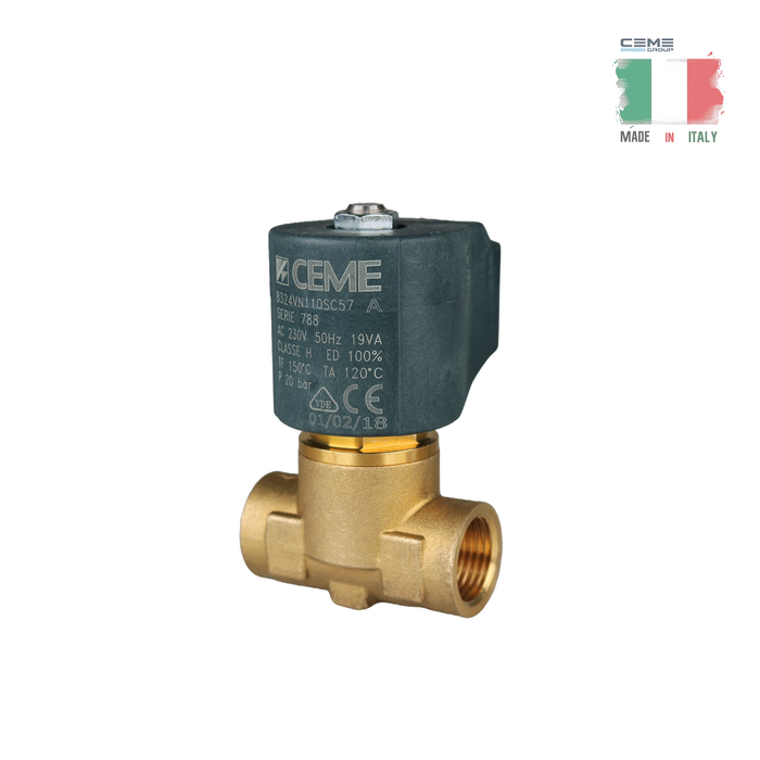 CEME | 5220VN20SR04 Válvula solenoide - 1/8" G NC 2/2 VÍAS (100-120 V CA 60 Hz) 