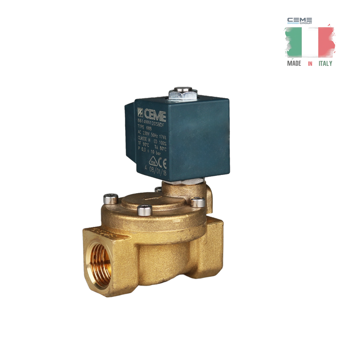 CEME | 5220VN20SR04 Válvula solenoide - 1/8" G NC 2/2 VÍAS (100-120 V CA 60 Hz) 