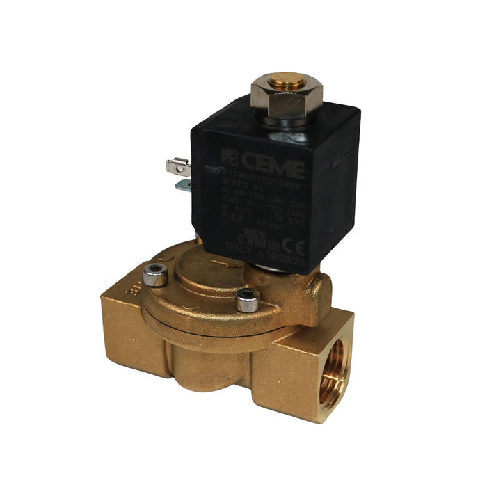 CEME 8724NN120S465R Solenoid Valve 1/2" NPT 2/2 WAY Normally Open (N.O) (100-120VAC 60Hz)