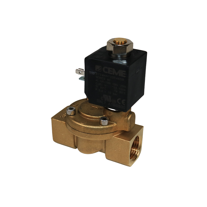 CEME 8724NN120S465R Solenoid Valve 1/2" NPT 2/2 WAY Normally Open (N.O) (100-120VAC 60Hz)