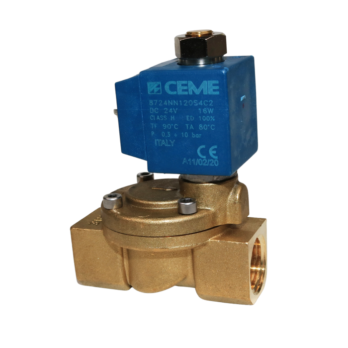 CEME 8724NN120S4C2 Solenoid Valve 1/2" NPT 2/2 WAY Normally Open (N.O) (24VDC)