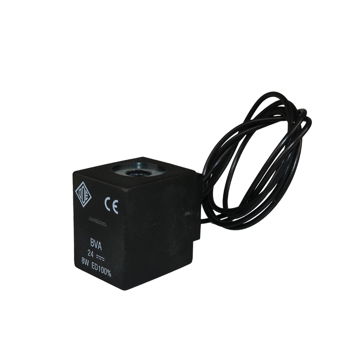 ODE Solenoid Coil 24VDC 30mm with 50cm Cable – BVA08024CS (BVA Series)