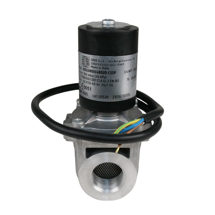 ODE MD22N05C4B020-C35P 24VAC Gas Shut-Off Solenoid Valve 3/4" NPT 2/2 WAY Normally Closed (N.C)