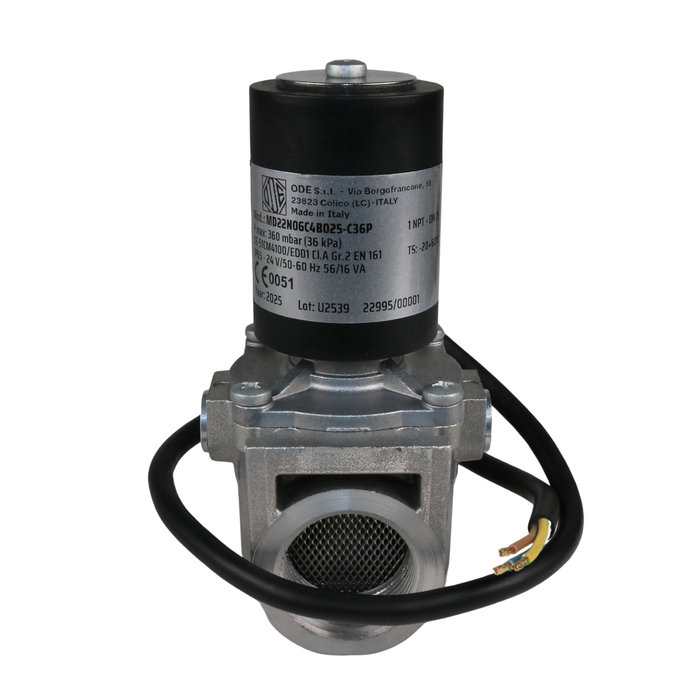 ODE MD22N06C4B025-C36P 24VAC Gas Shut-Off Solenoid Valve 1" NPT 2/2 WAY Normally Closed (N.C)