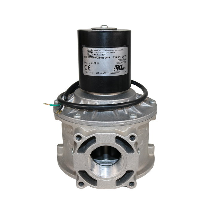 ODE MD75N07C4B032-D07H 12VDC Gas Shut-Off Solenoid Valve 1-1/4" NPT 2/2 WAY Normally Closed (N.C)