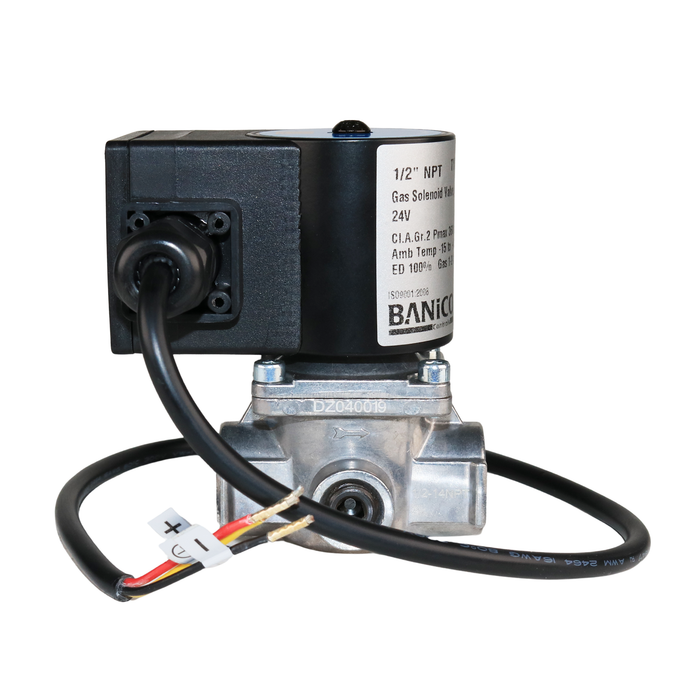 BANICO ZEV15-24VDC-NPT Gas Shut-Off Solenoid Valve 1/2" NPT 2/2 WAY Normally Closed (N.C)