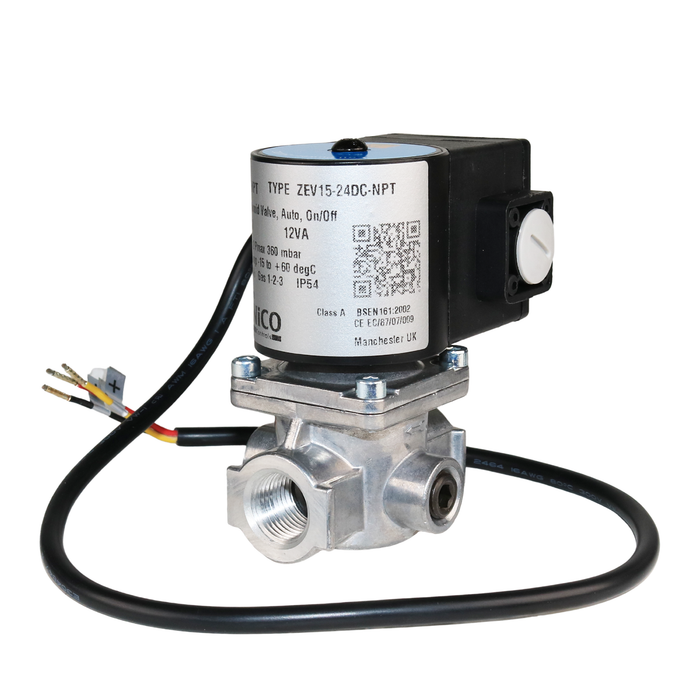 BANICO ZEV15-24VDC-NPT Gas Shut-Off Solenoid Valve 1/2" NPT 2/2 WAY Normally Closed (N.C)