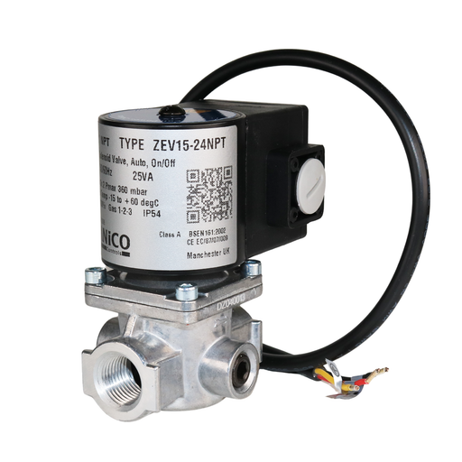 BANICO ZEV15-24VAC-NPT Gas Shut-Off Solenoid Valve 1/2" NPT 2/2 WAY Normally Closed (N.C)