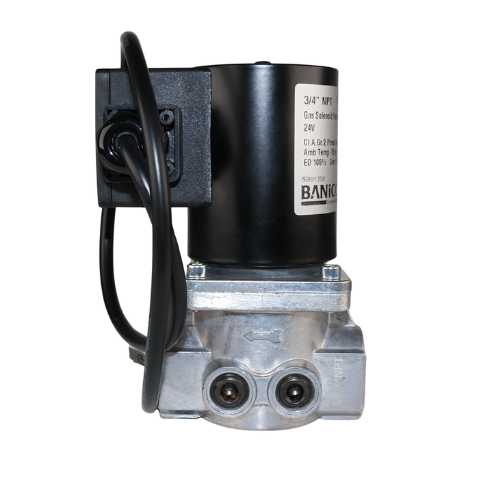 BANICO ZEV20-24VDC-NPT Gas Shut-Off Solenoid Valve 3/4" NPT 2/2 WAY Normally Closed (N.C)