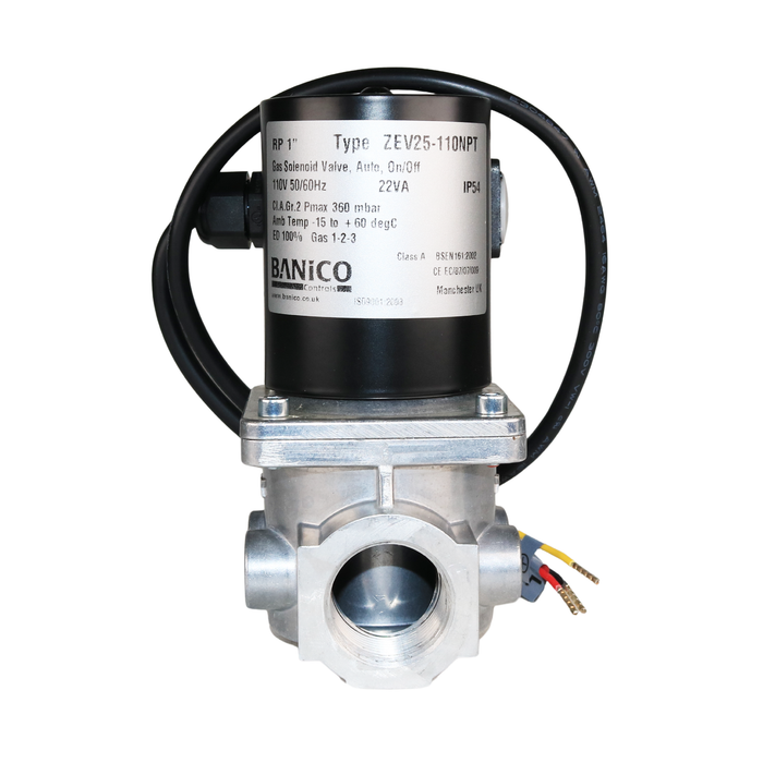 BANICO ZEV25-110VAC-NPT Gas Shut-Off Solenoid Valve 1" NPT 2/2 WAY Normally Closed (N.C)