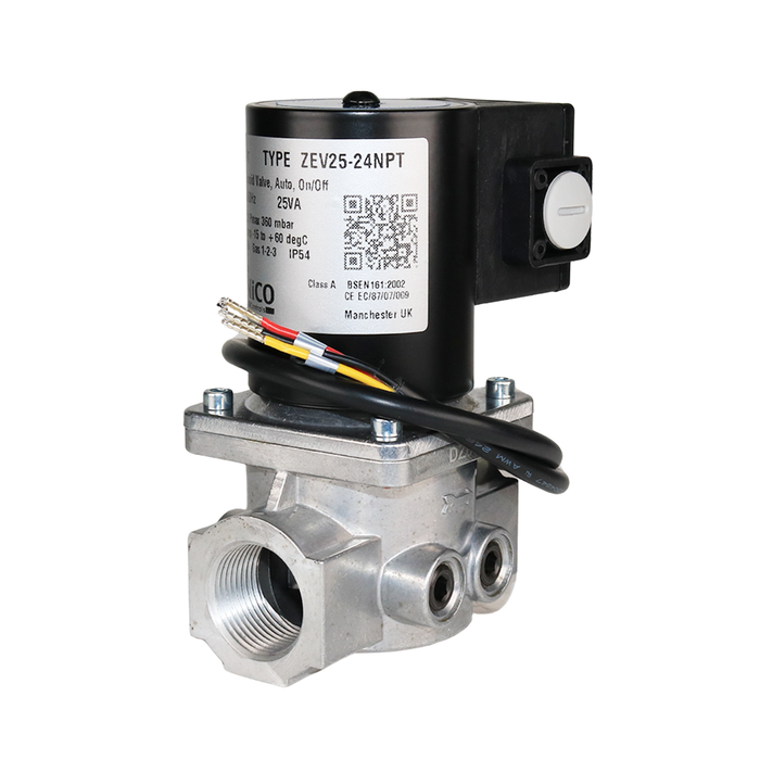 BANICO ZEV25-24VAC-NPT Gas Shut-Off Solenoid Valve 1" NPT 2/2 WAY Normally Closed (N.C)