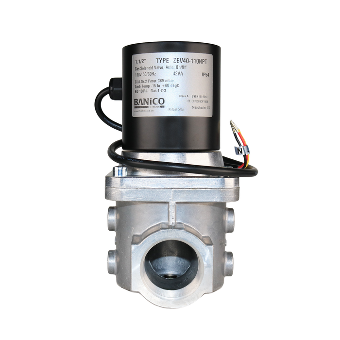 BANICO ZEV40-110VAC-NPT Gas Shut-Off Solenoid Valve 1-1/2" NPT 2/2 WAY Normally Closed (N.C)
