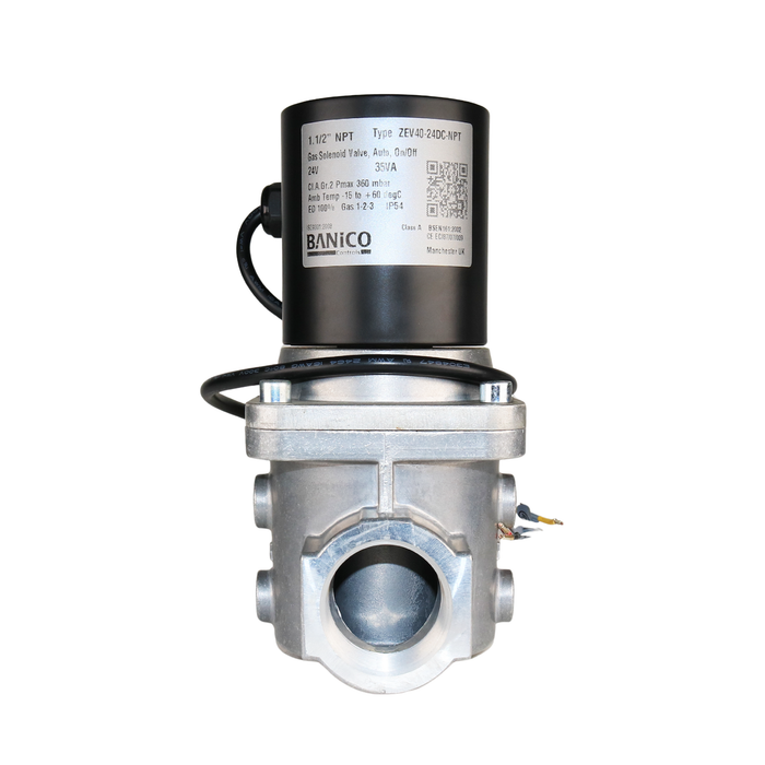 BANICO ZEV40-24VDC-NPT Gas Shut-Off Solenoid Valve 1-1/2" NPT 2/2 WAY Normally Closed (N.C)
