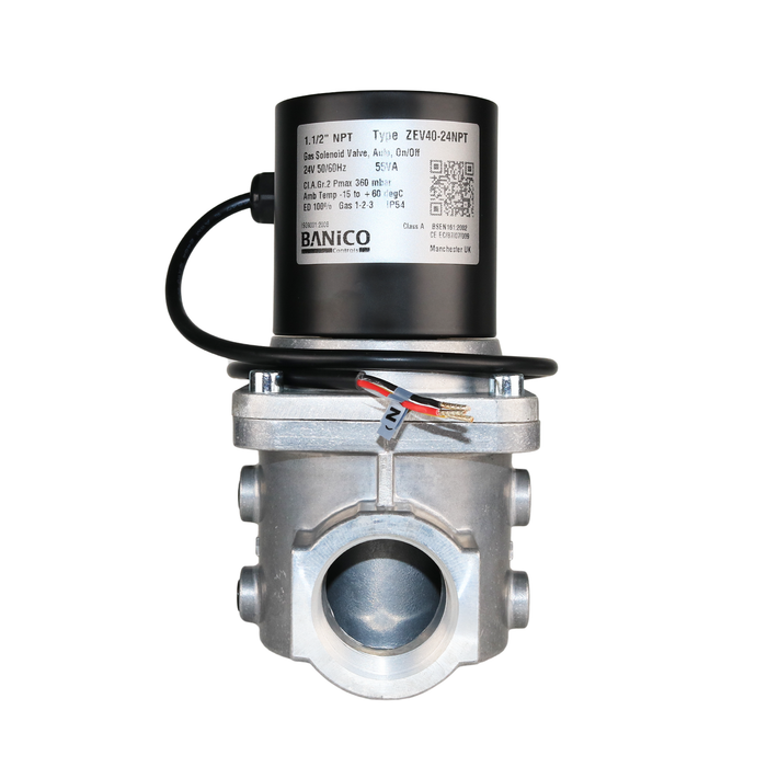 BANICO ZEV40-24VAC-NPT Gas Shut-Off Solenoid Valve 1-1/2" NPT 2/2 WAY Normally Closed (N.C)