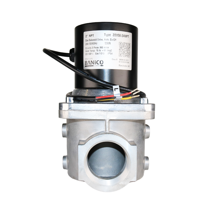 BANICO ZEV50-24VAC-NPT Gas Shut-Off Solenoid Valve 2" NPT 2/2 WAY Normally Closed (N.C)